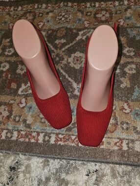 VIVAIA 'Margot' Mikko Ruby Red Heels/Slides Slingbacks Size 5.5-6/36 Excellent!